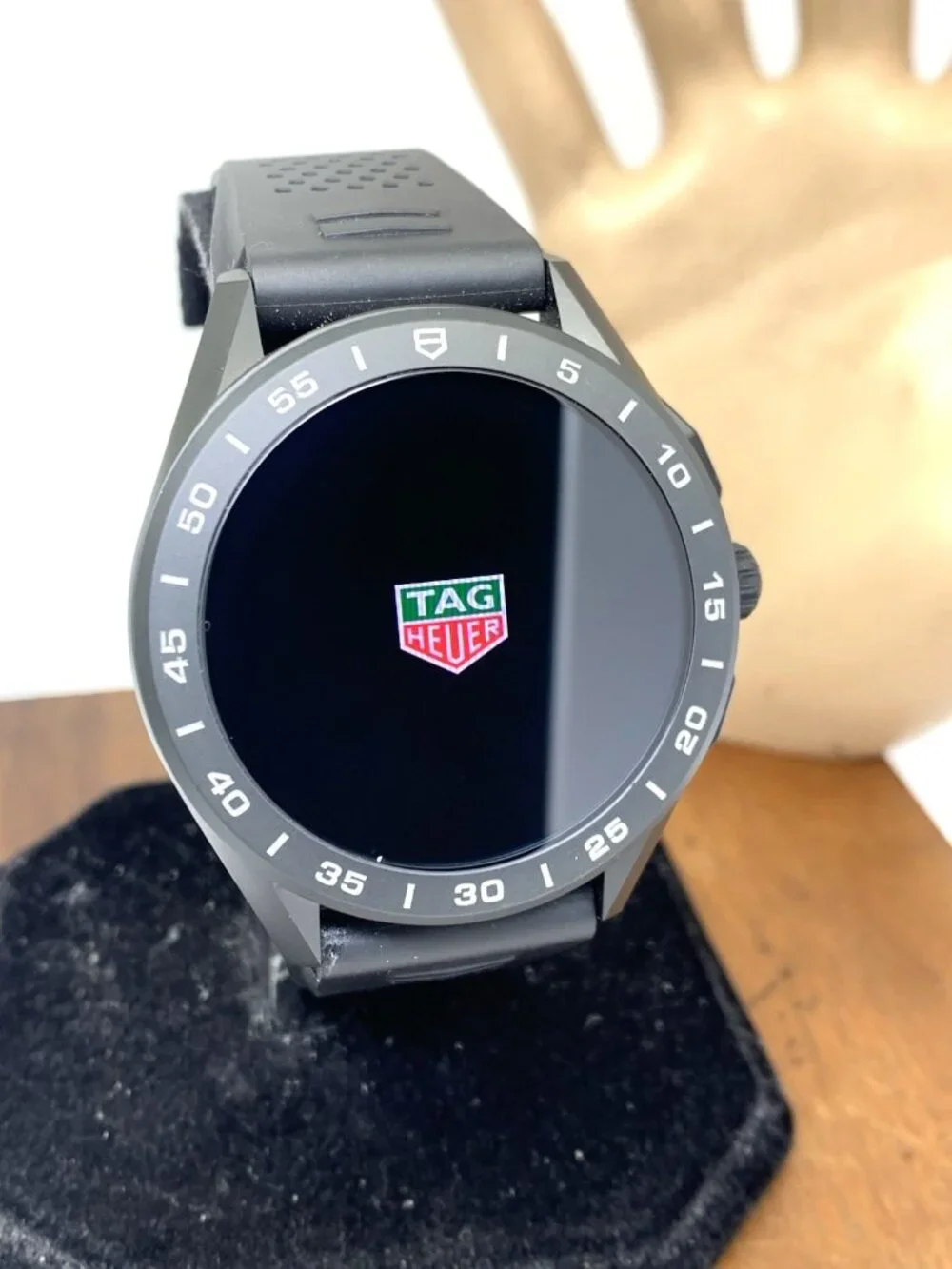 Tag Heuer Black Digital Sport Watch with Green and Red Logo
